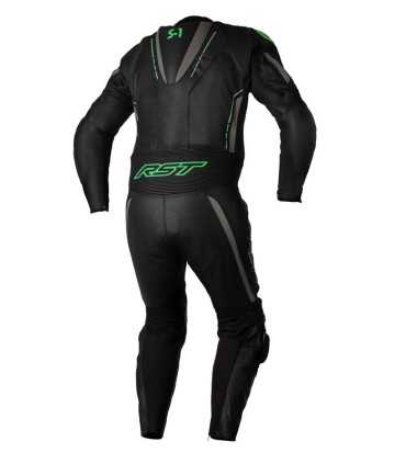 RST S1 leather suit black green