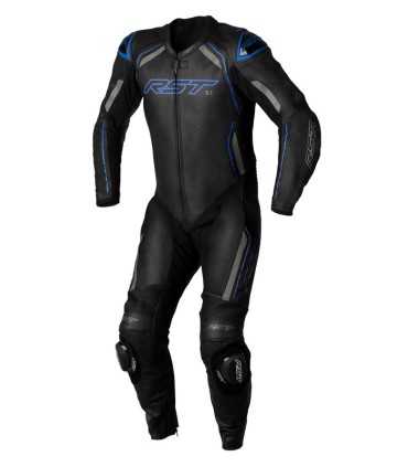 RST S1 leather suit black blue