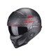 Casco Scorpion Exo Combat 2 Xenon nero opaco rosso