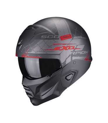 Scorpion Exo Combat 2 Xenon black matt red helmet