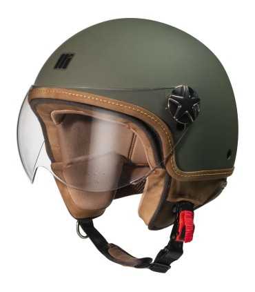 Casco jet Motocubo Ant verde opaco