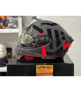 Casque moto Scorpion Exo 391 Arok gris rouge