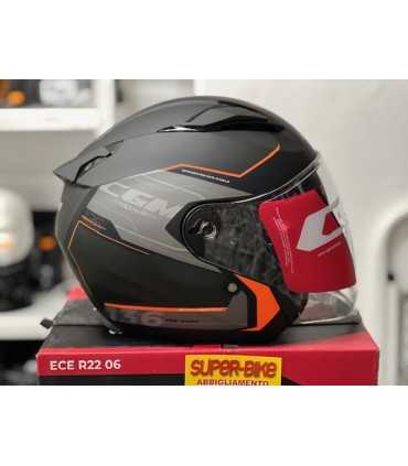 Casco jet Cgm 136A DNA Apache arancio opaco