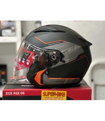 Casco jet Cgm 136A DNA Apache arancio opaco