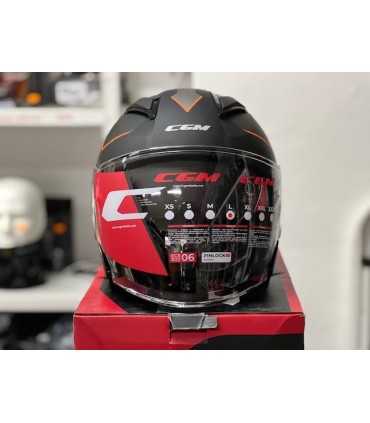 Casco jet Cgm 136A DNA Apache arancio opaco