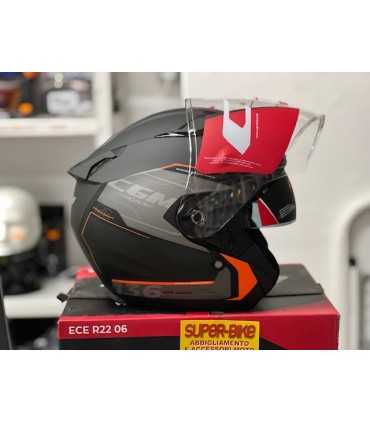 Casco jet Cgm 136A DNA Apache arancio opaco