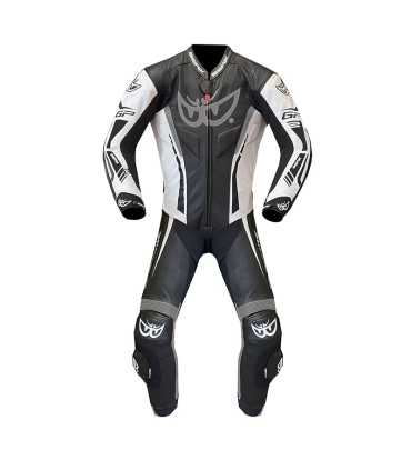 Combinaison moto cuir Berik Monza 2 noir blanc