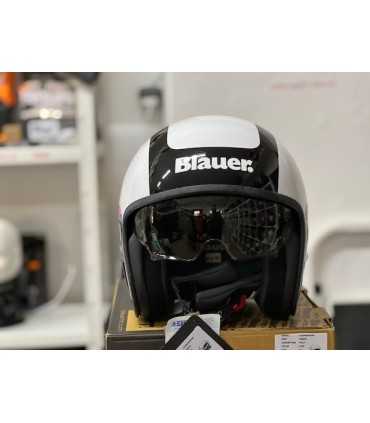 Casco jet Blauer Pilot 1.1 G Graphic bianco