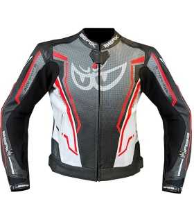 Motorrad lederjacke Berik LJ-181334C grau rot