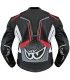 Veste en cuir moto Berik LJ-181334C gris rouge