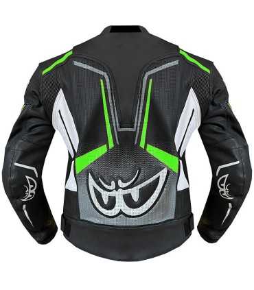 Berik LJ-181334C motorcycle leather jacket gray green