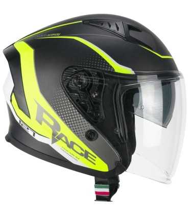 Casco jet Cgm 127G Deep Race nero giallo