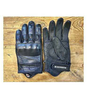 Motorrad lederhandschuhe Holy Freedom Dalton grau