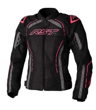 Veste moto femme été RST S1 Mesh noir pink