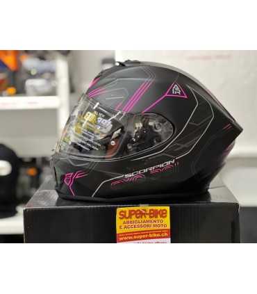 Casque moto Scorpion Exo 391 Spada noir pink matt