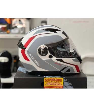 Casque Acerbis Rederwel blanc rouge