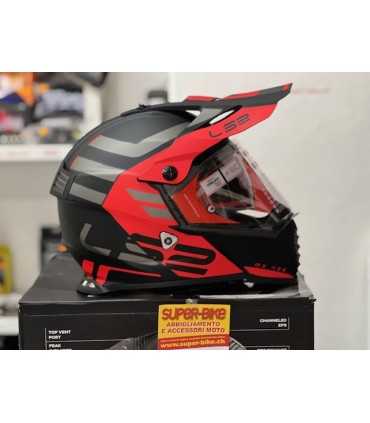 LS2 MX436 Pioneer Evo Adventurer schwarz rot matt