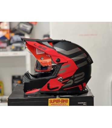 LS2 MX436 Pioneer Evo Adventurer schwarz rot matt