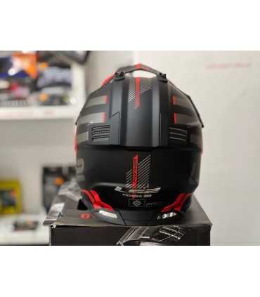 LS2 MX436 Pioneer Evo Adventurer noir rouge matt