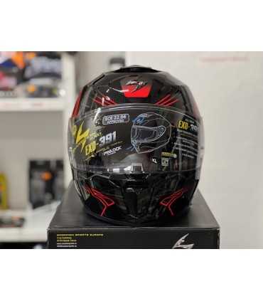 Casco moto Scorpion Exo 391 Spada nero rosso