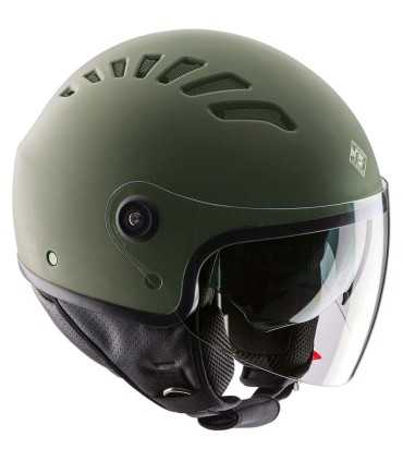 Casco moto jet Tucano Urbano El Top verde opaco