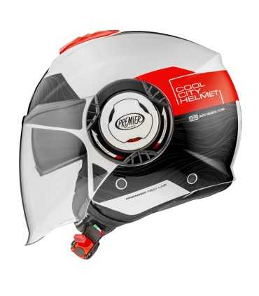 Casque Jet Premier Cool Evo Ds 2 blanc rouge