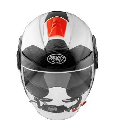 Casque Jet Premier Cool Evo Ds 2 blanc rouge