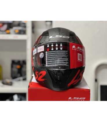 Casco LS2 FF353 Rapid Raven nero opaco rosso