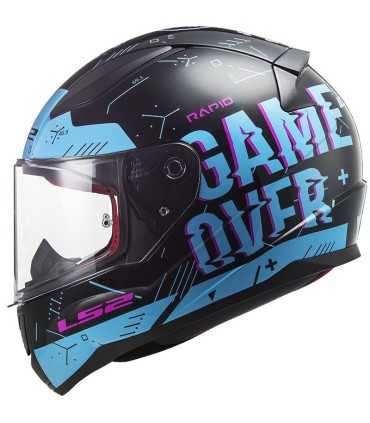 Casco LS2 FF353 Rapid Player nero opaco blu