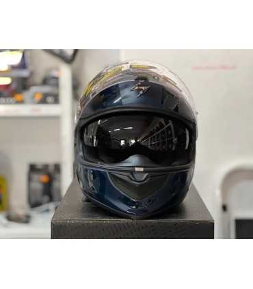 Casco integrale Scorpion Exo 1400 Carbon air Evo Cerebro blu