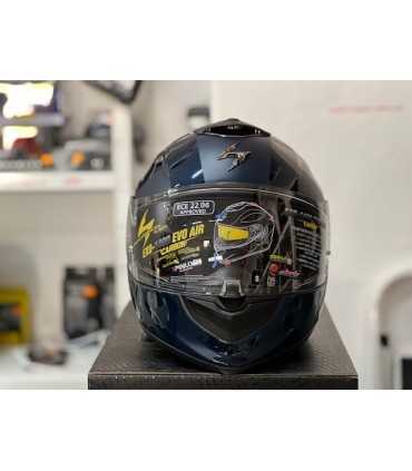 Casco integrale Scorpion Exo 1400 Carbon air Evo Cerebro blu