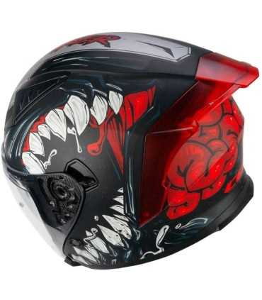 Casco jet Cgm 127X Deep Freaker nero rosso opaco