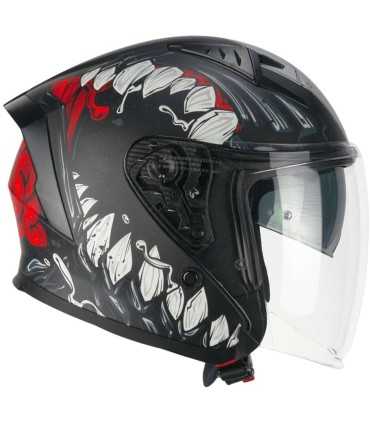 Casque jet Cgm 127X Deep Freaker noir rouge matt