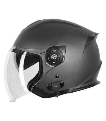 Moto Jet Helm mit Bluetooth Iintegriert Origine PALIO 2.0 BT titan matt