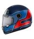 Casco retro MT Helmets Jarama Baux D7 blu rosso opaco