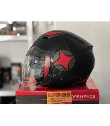 Casco jet Cgm ILLINOIS Sport nero rosso opaco