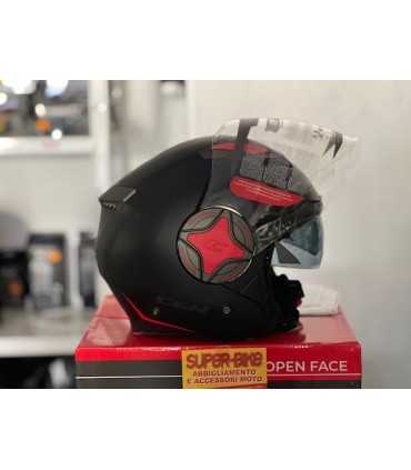 Casco jet Cgm ILLINOIS Sport nero rosso opaco