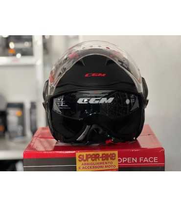 Casco jet Cgm ILLINOIS Sport nero rosso opaco