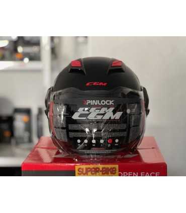 Casco jet Cgm ILLINOIS Sport nero rosso opaco