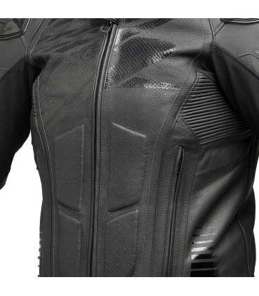 Veste moto en cuir Spyke Aragon Racing noir