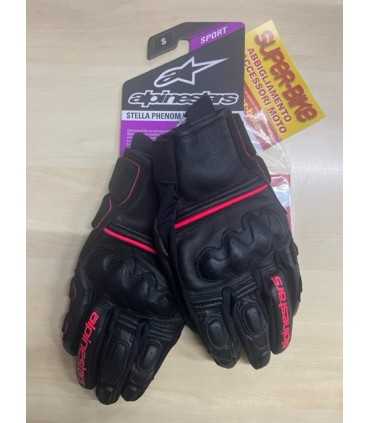 Leder damenhandschuhe Alpinestars Phenom schwarz pink