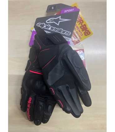 Leder damenhandschuhe Alpinestars Phenom schwarz pink