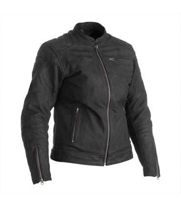 Giacca moto in pelle donna RST Ripley nera