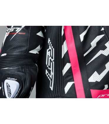 Combinaison moto en cuir Rst ProSeries EVO Airbag noir pink