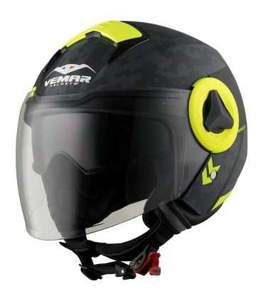 Casco jet Vemar Breeze camo giallo