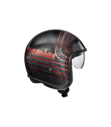 CAsque PREMIER VINTAGE Platinum Edition Carbon Ex Red Chromed