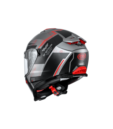 Casco Premier Typhoon BA 17 BM grigio rosso opaco