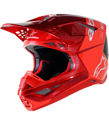 Casque cross Alpinestars Supertech M10 Flood rouge