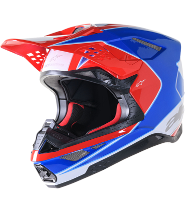 Casco cross Alpinestars Supertech M10 Aeon rosso blu