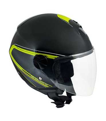 Casque jet Cgm 107G Rome noir jaune